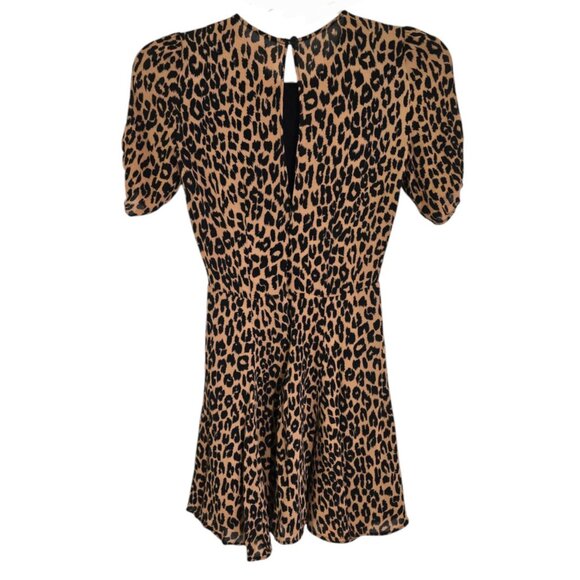 Reformation Womens Multicolor‎ Leopard Print Mini Dress Short Sleeve Size 2 - Picture 2 of 13